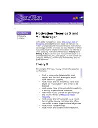 Mcgregor believed that management can. Motivation Theories X And Y