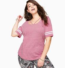 Strappy Varsity Tee Plus Size Tee Loralette