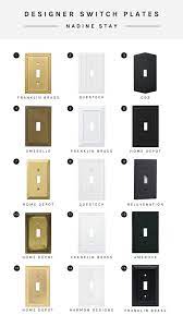 Custom light switch covers, or wall plates, outlet covers, decora switchplates, and all sorts of odd sized switch plates and receptacles in lots of. 20 Upgrade Swapping Our Standard Outlet Switch Covers For Designer Wall Plates Nadine Stay