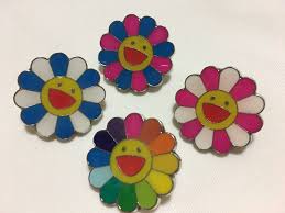 Auth Takashi Murakami Flower Pin Badge Set Brooches Pins Kaikai Kiki Supreme F S Kaikaikiki