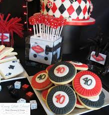 Theme Birthday Party Ideas For Adults The Cookies At This Casino Night 40th Birthday Party See More Party Ideas And Share Yours At Catchm Casino Birthday Party Casino Birthday Casino Theme Parties