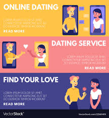 Love chat online dating banners set Royalty Free Vector