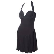 Preowned 80 S Gianni Versace Black Knit Halter Dress 31 995 Dop Liked On Polyvore Featuring Designer Evening Dresses Vintage Halter Dress Vintage Dress 80s