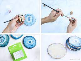 How To Make Faux Diy Agate Coasters With Polymer Clay And Acrylic Paint Agate Coasters Diy Resin Crafts Diy Christmas Gifts Cheap