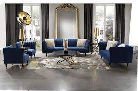 This set is covered with a microfiber fabric. Royal Blue Elegant Sofas Blue Living Room Decor Blue Furniture Living Room Blue Sofas Living Room