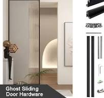 [Hot Item] Trackless Aluminum Glass Invisible Sliding Barn Door Roller  Magic Concealed Door Fittings Ghost Sliding Door Hardware