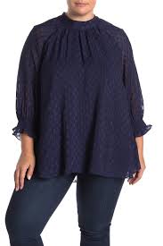 Dr2 By Daniel Rainn Polkadot Pleated Tunic Top Plus Size Nordstrom Rack