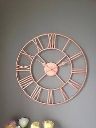 Rose Gold Copper Colour Metal Skeleton Wall Clock Roman Numerals 40 Cm Ebay In 2020 Rose Gold Bedroom Decor Room Decor Bedroom Rose Gold Rose Gold Room Decor