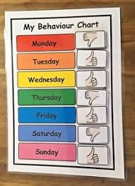 details about a5 behaviour reward chart thumbs up pre school sen adhd asd autism spd