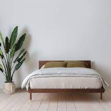 Its contract grade frame means that it's extra sturdy. Kalon Studios Simple Bed Walnut Wood Mid Century Modern Bed Frame Prevalent Projects