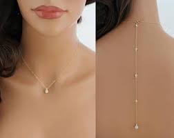 Rose Gold Backdrop Necklace Rose Gold Back Necklace Wedding Jewelry Crystal Bridal Necklace Back Jewelry Rose Gold Pearl Necklace Mia Halskette Hochzeit Halskette Braut Drop Halskette