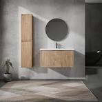 Henf 36" Floating Bathroom Vanity with Sink & 2 Side Cabinets, Modern Solid  Wood Wall Mounted Bathroom Vanities Cabinet with White Sink, Storage Side  ...