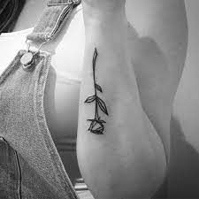 Which is the best ink for small tattoos? Simple Black Rose Tattoo By Philipp Eid Tattoogrid Net