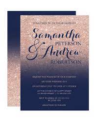 Some people mistake navy blue for black because some navies (such as the united states navy) use a shade of navy blue that is so dark it is practically black. Chic Faux Rose Gold Glitter Navy Blue Wedding Invitation