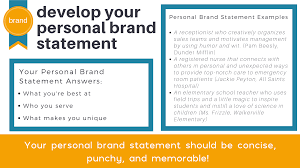 For instance, in order help customers remember the but if you're actively applying for jobs, another way to brand yourself is by creating a branding statement. Personal Brand Statement For Beginners Personal Brand Statement Personal Brand Statement Examples Personal Branding