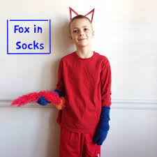 Fox In Socks Costume Red Shirt And Shorts Pants Blue Soccer Socks Headband With Paper Ears And Fuzzy Red Tail Dr Seuss Bi Kids Outfits Dr Seuss Day Seuss