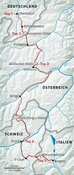 Alpen Karte Alpenuberquerung Wanderreisen Alpen