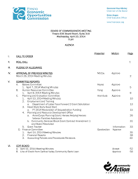 BOARD OF COMMISSIONERS MEETING Fresno EOC Board Room, Suite 310 Wednesday,  April 23, 2014 6 pm AGENDA Presenter Motion Pa