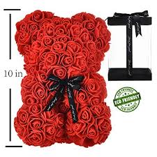 Maybe you would like to learn more about one of these? Rose Bear Hand Made Teddy Bear Flower Bear Rose Teddy Bear Gift For Mothers Day Valentines Day Anniversary Bridal Showers Weddings Clear Gift Box 10 Inch Red Walmart Com Walmart Com