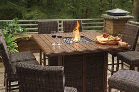 9 Piece Fire Table Outdoor Dining Set