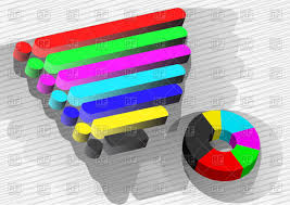 colorful 3d bar graphs and pie chart infographics elements stock vector image