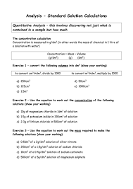 Example answers are provided for students to read and model their. Concentration Calculations Worksheet For Gcse Teaching Resources