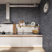 〚 stone wall in the kitchen and other mediterranean touches: Vini Dark Stone Wall Tile