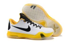 Black And Yellow Kobes Nike Kobe 10 White Yellow Black Kobe Bryant Shoes Discount Nike Shoes Basketball Shoes