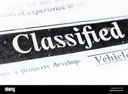 Newspaper classified ads hi-res stock ...