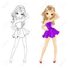 Instrucciones de cuidado y limpieza lavar en casa, lavar a mano o con lavadora, agua tibia y detergente de color. Las Ilustraciones Para Colorear Vector Del Libro De La Hermosa Nina De Vestido De Fiesta Color Morado Ilustraciones Vectoriales Clip Art Vectorizado Libre De Derechos Image 68493516
