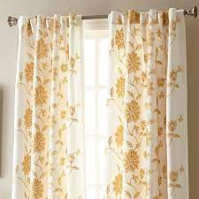 Home Decor Farah Floral Semi Sheer Curtain Panels In 2021 Yellow Curtains Living Room Yellow Curtains Dining Room Curtains