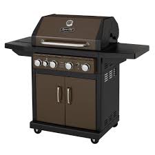 Dyna Glo 4 Burner Propane Gas Grill In Bronze With Side Burner Dga480bsp The Home Depot Gas Grill Reviews Natural Gas Grill Gas Grill