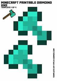Minecraft Printable Diamond Axe Template 1 Of 4 Minecraft Printables Fpsxgames Diamondaxe Minecraft Printables Minecraft Sword Minecraft Templates