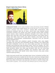 Dalam proses seleksi calon karyawan, biasanya daftar riwayat hidup atau curriculium vitae adalah dokumen yang akan pertama kali dilihat oleh pihak perusahaan. Biografi Ringkas Imam Hasan Al Banna