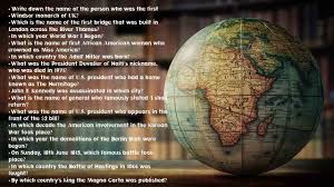 It covers over 70% of the planet, with marine plants supplying up to 80% of our oxygen,. 150 History Trivia Questions You Never Know Before