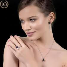 Set din Argint 925 cu Perle Naturale, Beatrice Black