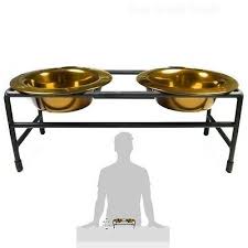 This video doesn't show you how to make the exact dog bowl stand described above, but it is a pretty similar design that includes routed edges and relatively similar legs. Doble Elevacion Levantado Perro Cachorro Gato 2 Cuencos De Comida Alimentador Tazon De Agua De Pie Moderna Ebay