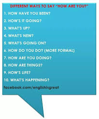 Different Ways Of Saying How Are You English Phrases English Language Learning English Vocab