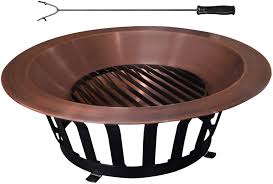 We have the best prices & selection of fire pits. Titan Great Outdoors Copper Outdoor Fire Pit 40 Solid Steel Base Fire Iron Tool Garden Outdoor Amazon Com