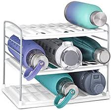 Amazon Com Youcopia Upspace Water Bottle Organizer 3 Shelf White Kitchen Dining In 2020 Water Bottle Organization Water Bottle Storage Youcopia
