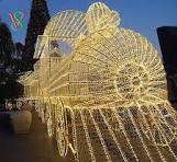 Street Illumination 3D Motif Decorations Outdoor Lighted Christmas Train