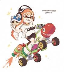Splatoon Mariokart 8 Deluxe Dessin Fanart よしはる Jeuxvideo Jeuvideo Inkling Nintendo Manga Videogamenews Splatoon Personnage Mario Deco Gamer