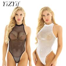 Women Fishnet Bodysuit One Piece Leotard Sexy Lingerie See Through Sheer Sleeveless High Cut Tank Thong Leotard Bodysuit Women Teddies Bodysuits Aliexpress