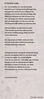 A Certain Lady Poem By Dorothy Parker Poem Hunter Dorothy Parker Poems Poems Dorothy Parker