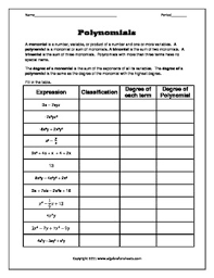 Be sure to change the subtraction to addition before combining like terms. 30 Adding And Subtracting Polynomials Worksheet Answers Algebra 1 Worksheet Project List