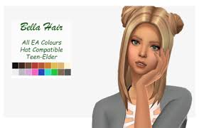 Lana Cc Finds Notdaniella Bella Hair I Was Bored So I Made Bella Hair Sims 4 Custom Content Sims