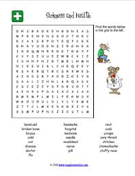 Expand your english vocabulary by learning the names of illnesses. Health And Illness Word Search