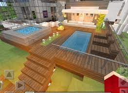 My Awesome Deck With A Lap Pool Fire Pit Hot Tub Sun Chairs And Bamboo Walls Minecraft Minecraft Bedroom Minecraft Houses Minecraft Room