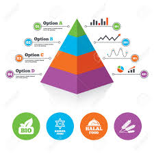 Pyramid Chart Template Natural Bio Food Icons Halal And Kosher