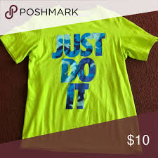 Black And Lime Green Nike Shirt T Shirt Lime Green Nike Just Do It T Shirt Never Worn No Tags Nike Shirts Tops Tees Short Sleeve T Shirt Shirts Nike Shirts